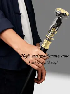 Elegant Dual-Tone Gentlemen Cane, Rose Pattern Creative Metal Walking Stick, Detachable Mediterranean Style, Perfect for Daily Use & Gifts, Durable Walking Sticks