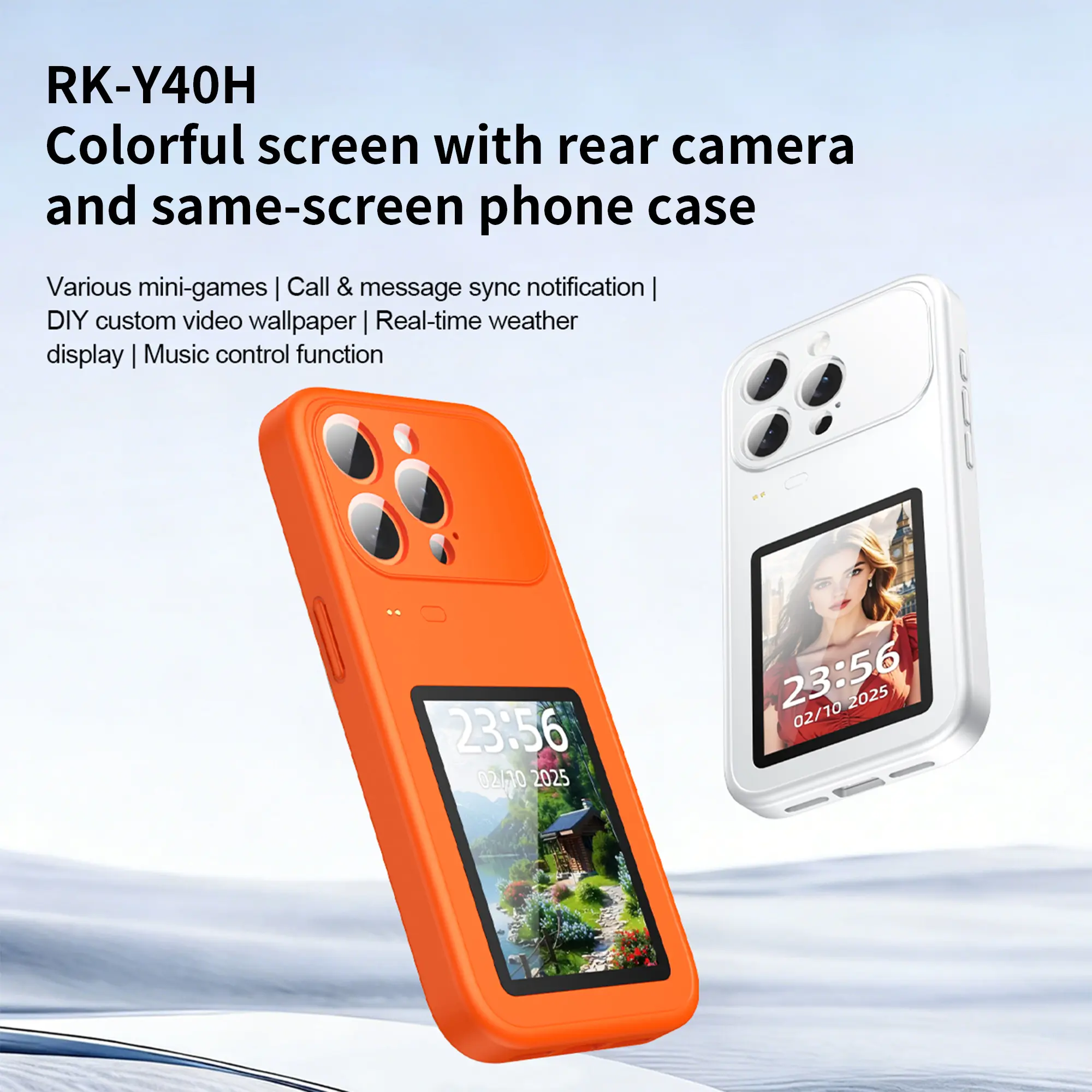 Smart Dynamic Color Screen Phone Case for iPhone 17 Pro Max - 4.0" HD Four-Color Dynamic Display with NFC Photo Transfer, DIY Custom Picture Digital Phone Case, Personalized Shockproof Water Resistant Protective Cover