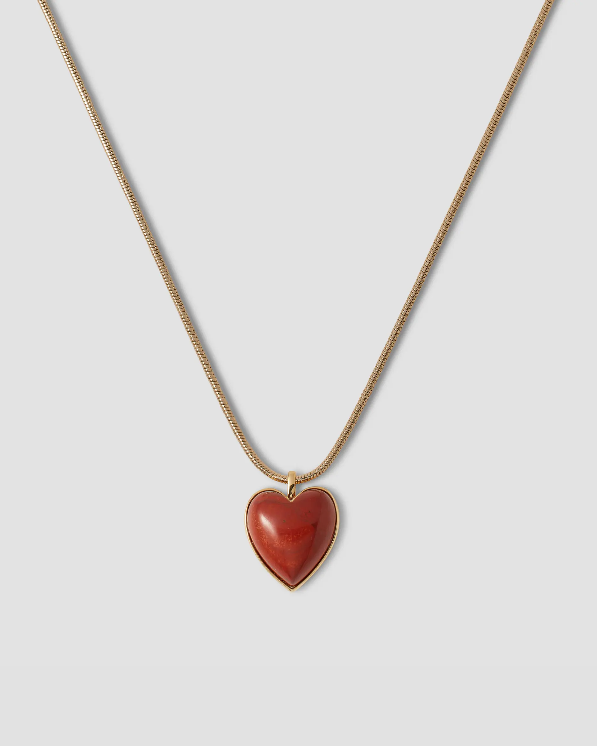 Semi-Precious Small Heart Chain Necklace