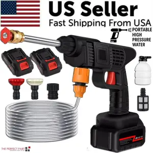 Complete Car Wash Kit with Foam Cannon Extension Rod 2 Nozzles 5M Hose Filter Basket All in One Ready to Use High Efficiency Cleaning Tool for Auto Washing Home Cleaning and Vehicle Maintenance Durable Portable Design