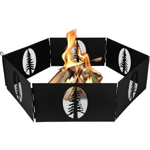 Duty Fire Pit Ring - 27"" Wide with Hinged Construction - Fire Pit Features Collapsible & is Transportable - Includes Bag - (51091)