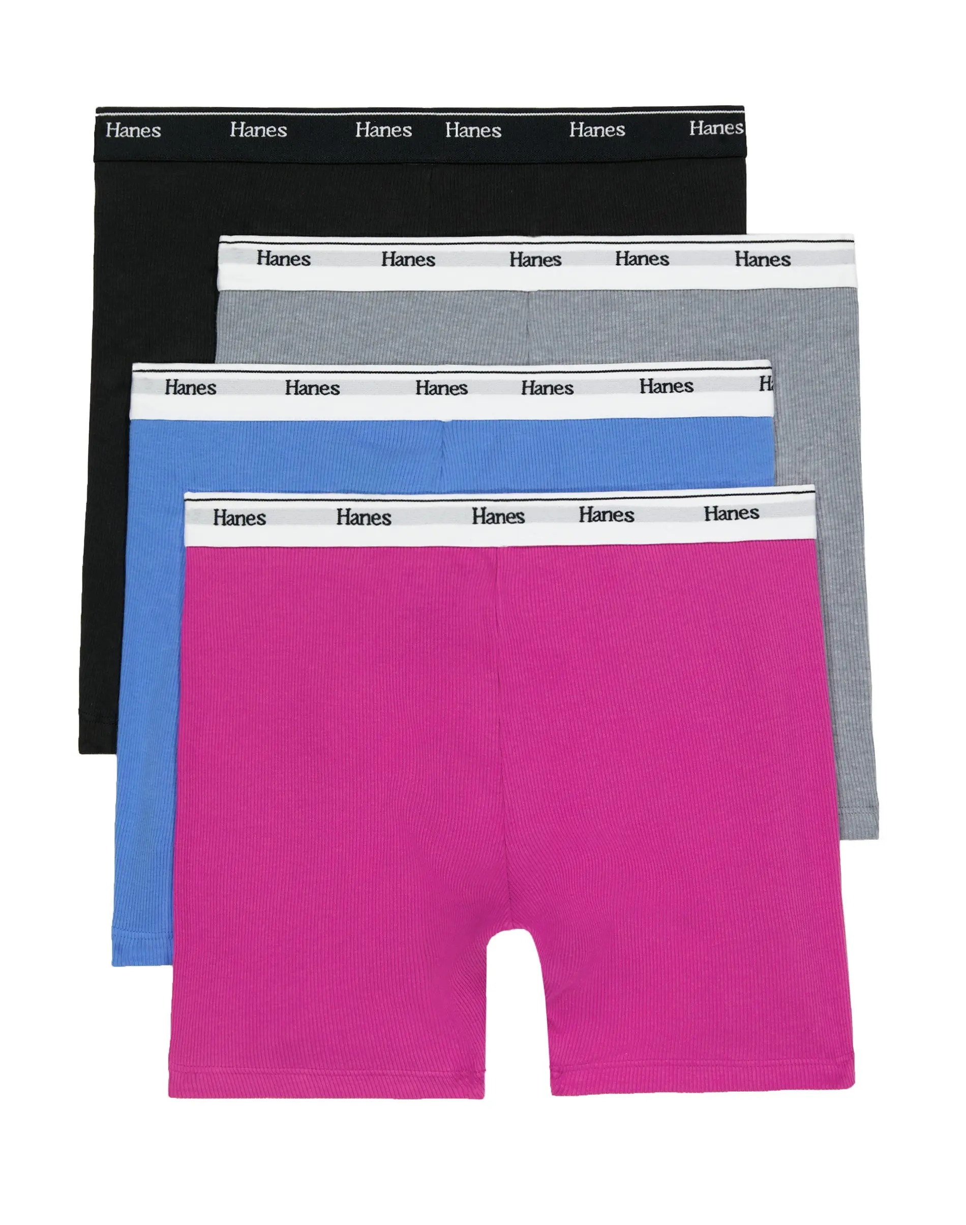 Hanes Originals Women's Mid-thigh Boxer Brief Underwear Breathable Stretch Cotton 4-pack Multi Pack Comfortable Fit Soft Fabric Ocmtfa