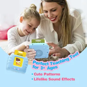 Talking Flash Cards Reader for Toddlers, Interactive Educational Learning Toy with Sound Effects, Screen-Free Vocabulary Building Game for Kids Ages 3+