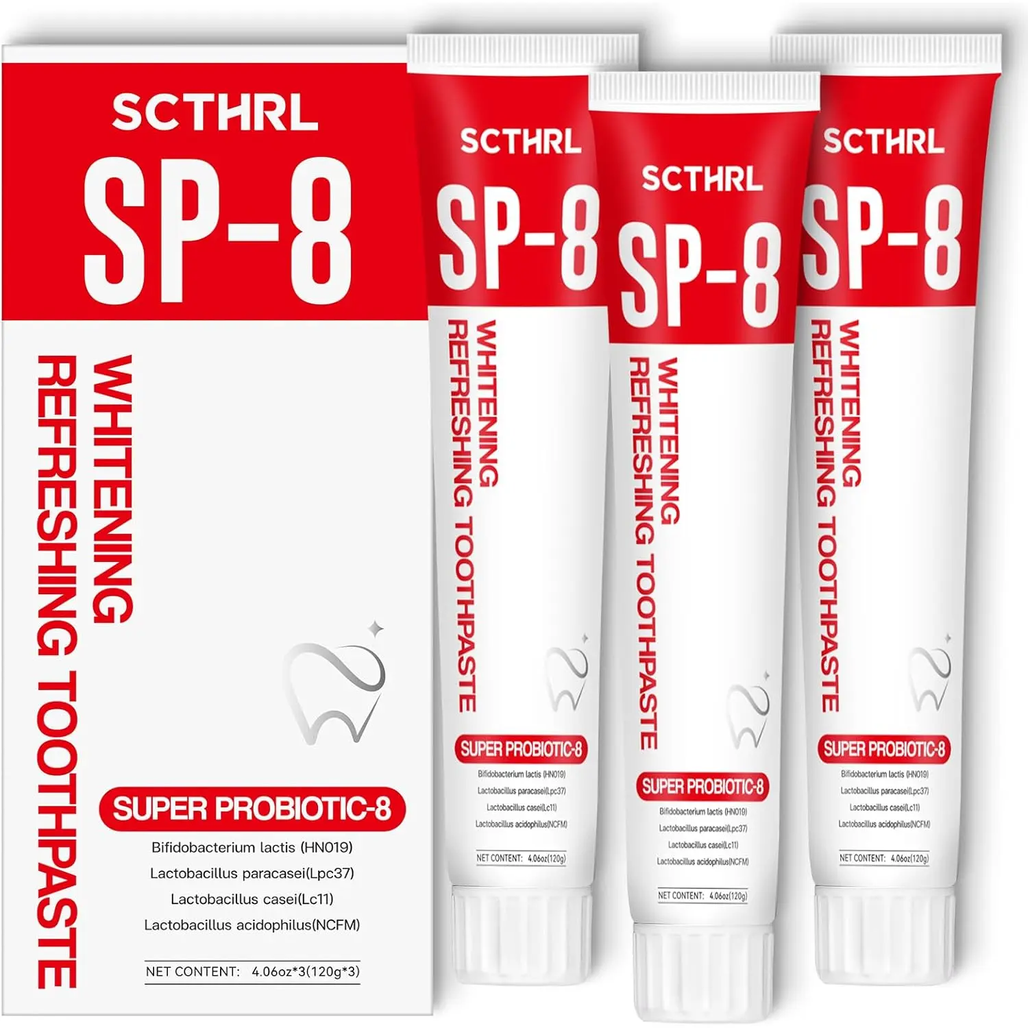SCTHRL SP-8 Probiotic Whitening Toothpaste – Advanced Formula for Sensitive Teeth, Enamel Repair & Daily Freshness with Natural Herbal & Probiotic Ingredients