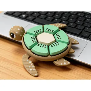 Press Fidget Toy Stress Relief Turtle Keychain with 3D Printed Fruit Design, Cute Desk Toys for Office Anxiety Relief, Fun Button Clicker Sensory Toy Gift for Men Women Adults