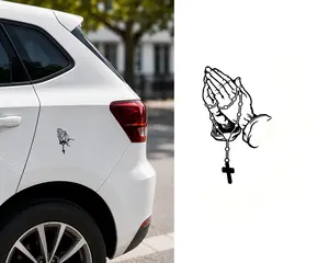 3PCS Praying Hands Vinyl Decal Stickers – Faith Inspired Car & Laptop Decals for Cars, Trucks, Windows, Computers, Walls – Waterproof Outdoor Vinyl, Easy Apply, Smooth Surface Use