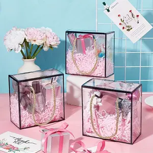 Elegant 24pcs Transparent Gift Boxes with, & Accents, Perfect for Jewelry, Gifts, Decorative Packaging, Beautiful Gift Box, Gift Box Design, Themed Gift Box