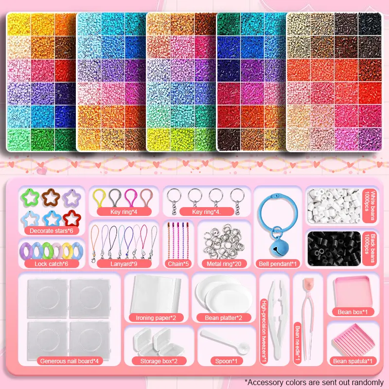 2.6mm Fuse Beads Kit 48,000+ PCS, 24/48/72/96 Colors Pixel Beads Craft Set with Pegboards & Accessories, DIY Arts & Crafts Kit for Kids & Adults, Pixel Art Projects, Keychains, Handmade Creations, Christmas & Holiday Gifts