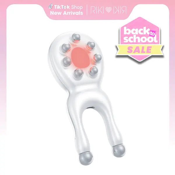 RIKI Sculptress Mini Facial Acupressure Massage & Fascia blasting & Precision Guasha Tool with Red, Blue and Purple Light, Deep Vibration, EMS | Promotes collagen, Blood circulation. Anti-aging Targets Wrinkles, smile line, Helps with Sinus Infection