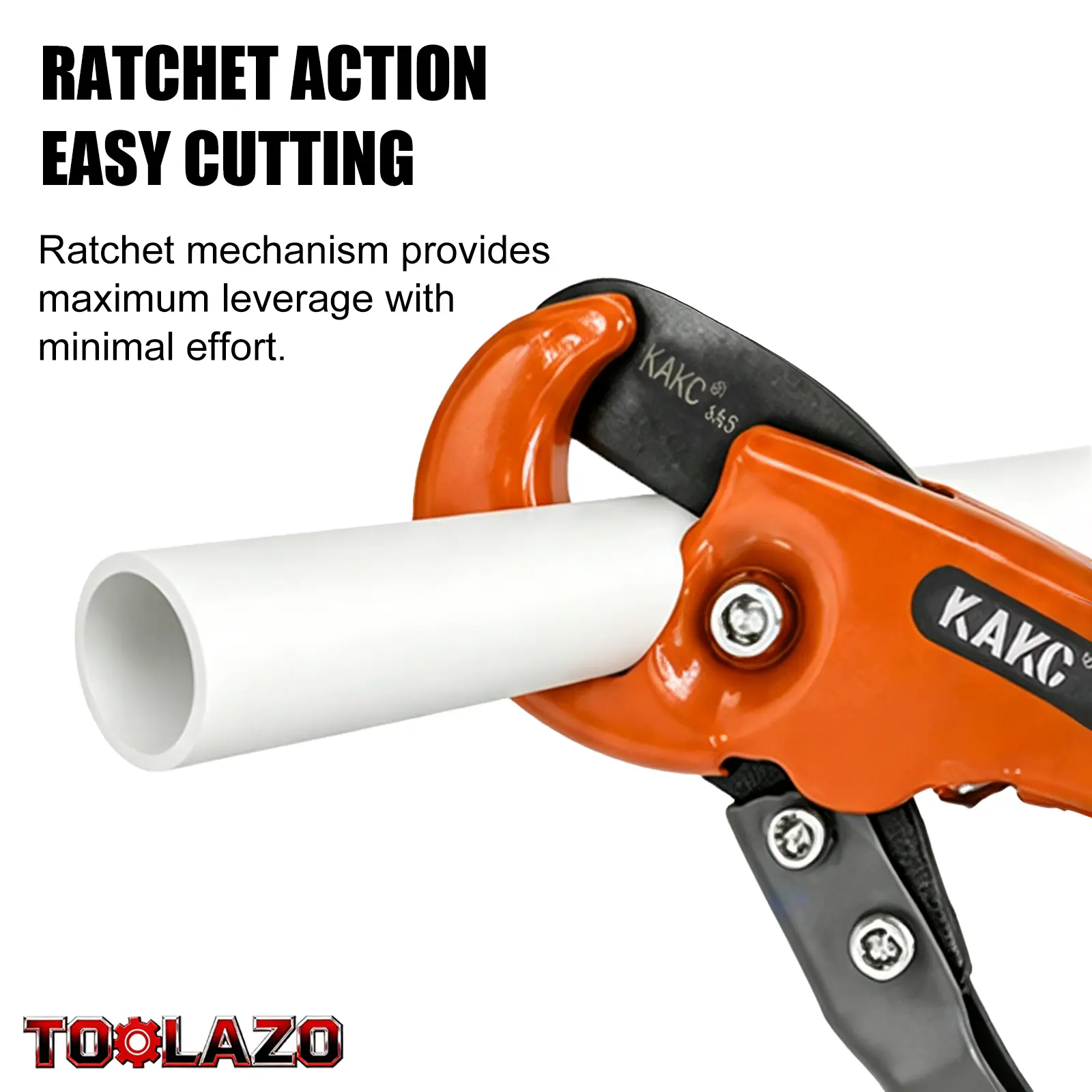 TOOLAZO Spring-Loaded Plastic Pipe Cutter, 0-32mm / 1-1/4 in Tube Cutting Tool with Replaceable V-Shaped Blade, Aluminum Alloy Non-Slip Handle & Safety Lock for PEX, PPR, CPVC, PE & Rubber Hose