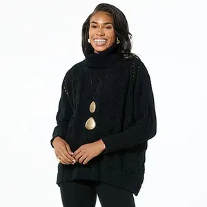 MarlaWynne WynneLayers Chenille Open Cable Knit Sweater