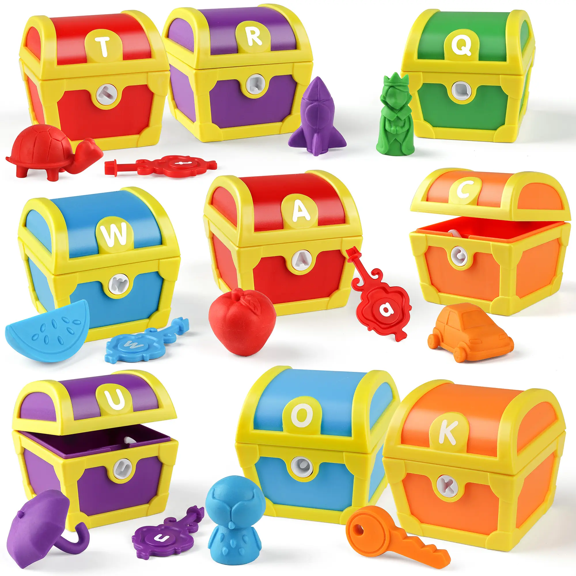 Alphabet Surprise Pirate Treasure Toy, 26pcs Alphabet Treasure Hunt Game Toy for Kids Unisex Animals & Nature Animals & Nature Language Toys Animals &