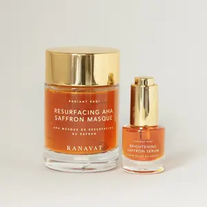 RANAVAT Best Sellers Saffron Set - 50ml Resurfacing Saffron AHA Face Exfoliator - Improves Luminosity, Dullness & Dry Skin and 5ml Brightening Saffron Face Serum - Improves Appearance of Hyperpigmentation & Dark Spots