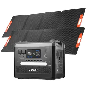 VEVOR Portable Power Station, 2400W Portable Solar Generator with 2PCS * 200W Foldable Solar Panels, 2160Wh Expandable LiFePO4 Battery Backup with 10 Output Ports for Home Backup Outdoor Camping RVVEVOR Super Brand Day