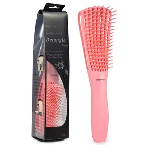 BESTOOL Detangling Brush for Black Natural Hair, Curly Afro Hair (Texture 3/4abc) – faster and easier detangling of wet or dry hair, no pain