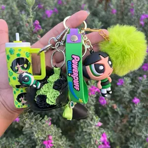 Mini rose bouquet keychain set