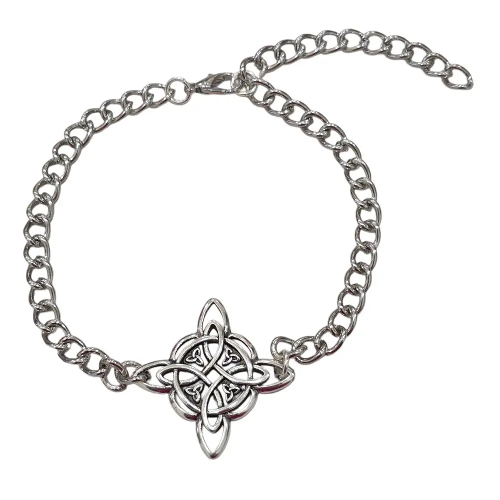 Silver witch knot men's bracelet