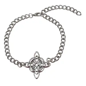 Silver witch knot men's bracelet