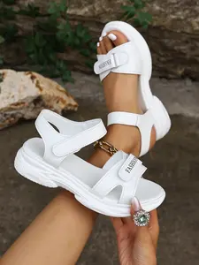 Women's Thick Sole Velcro Sandals, Summer Height-Boosting Lightweight Sports Casual Beach Shoes, Comfortable and Stylish Footwear