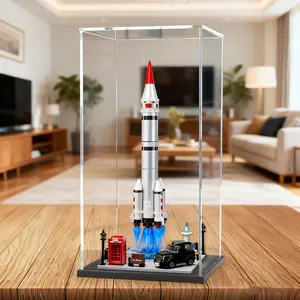 Large Display Storage Box, Plastic Dustproof Showcase, Base, 9.84x9.84x19.69 Inches, for Action Figures, Collectible Figurines, Collectibles, Collectible Items, Car Models