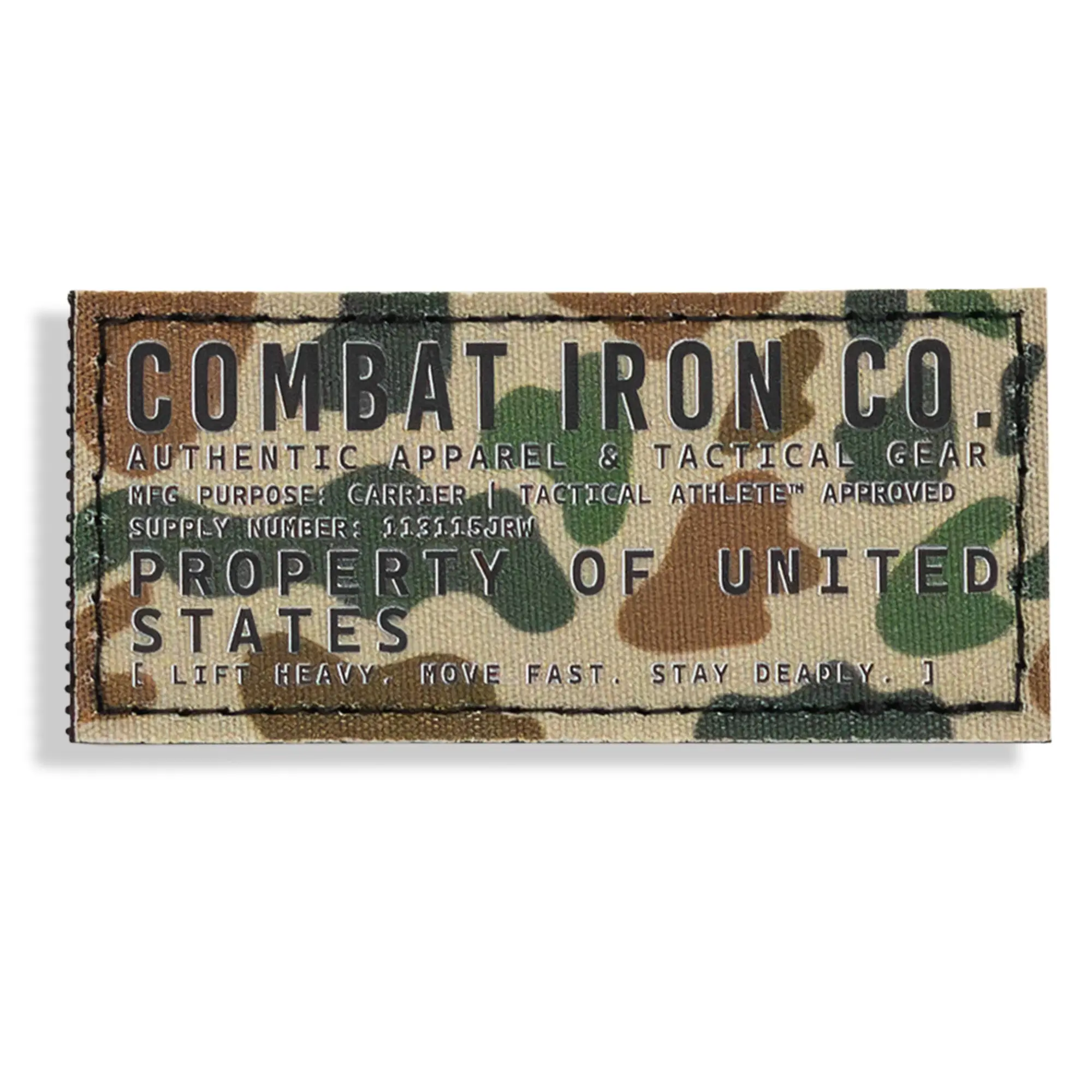 Combat Iron Original Embroidered Military Velcro Patch by Combat Iron Co. - 1" Tall, 4" Wide, Durable Construction, Crisp Detailing, Pre-Stitched Nautical Ruck Gear Decor with Secure Velcro Hook for Plate Carrier, Car Interior Accessories