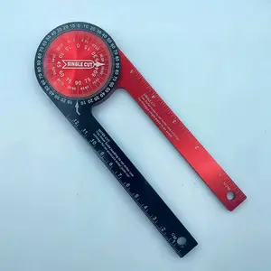 Alloy Miter Saw Protractor 7 Inch, Rust Proof Angle Finder, Precision Laser Engraved Scales, Measuring Rulers for Carpentry, Baseboard Installation, Black bevel miter saw protractor tool crowntech baseboards with laser for DIY men Hardware