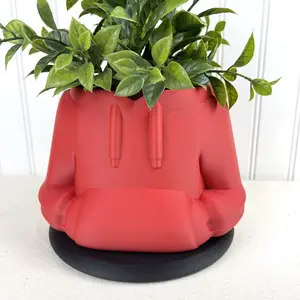 Hoodie Planter Pot, Sweatshirt Flower Pot, Tabletop Planter