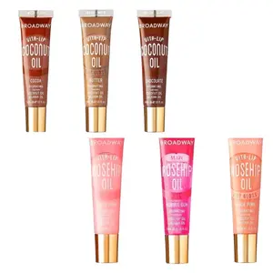 Broadway Vita 3 Pack Lip Gloss Bundle - Coconut Oil Trio or Rosehip Oil Trio Hydrating Moisturizing Soft Glossy Shades