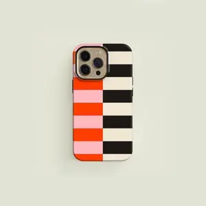 2D Printing Striped Pattern Phone Case, Fashionable Smartphone Protective Cover, Phone Accessories Compatible with iPhone 11 12 13 14 15 16 17Pro Max, Casing, Cellphone