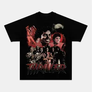 Y2K Michael Jackson Thriller Legendary King of Pop T-Shirt, Retro Music Icon Collage Graphic Tee, Vintage MJ Fan T-Shirt, Music Lover Gift, Gift For Fan
