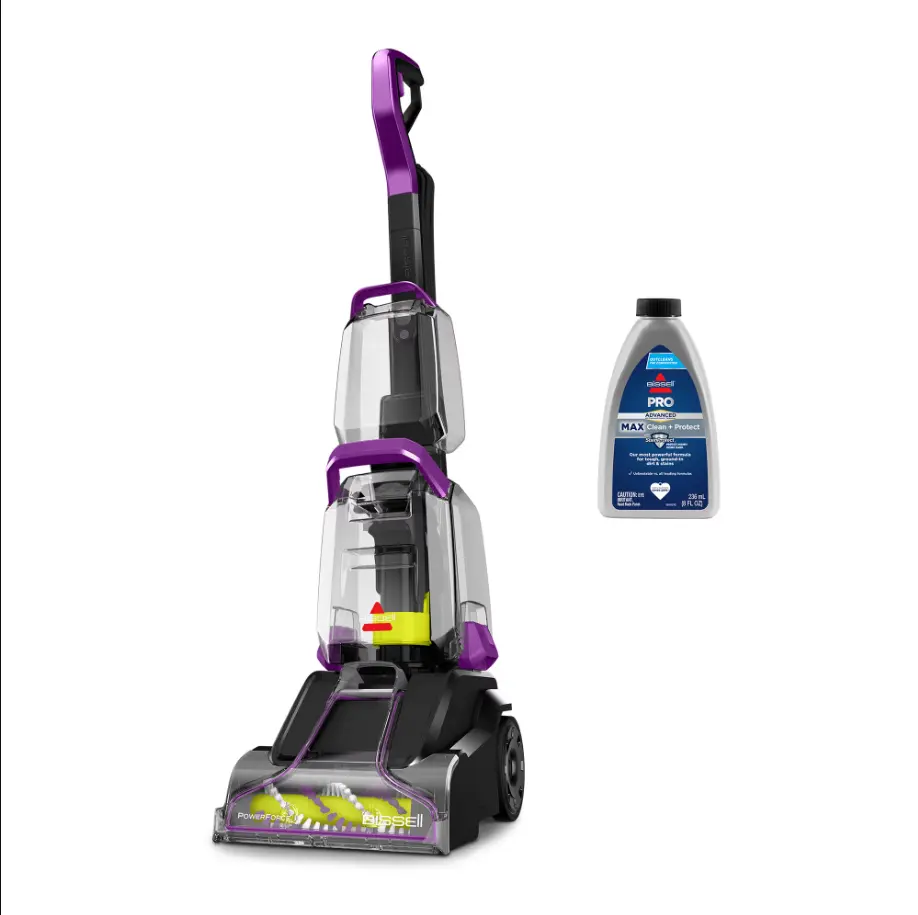 BISSELL PowerForce PowerBrush Upright Deep Cleaner, for Carpet, Compact and Lightweight, Advanced Pro Max Clean + Protect Formula Included