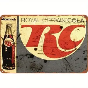 Vintage Coca Cola Retro Aluminum Wall Sign for Cafe Bar Kitchen Home Farmhouse Rustic Design Living Room Bedroom Dorm Party Funny Metal Decor 1pc