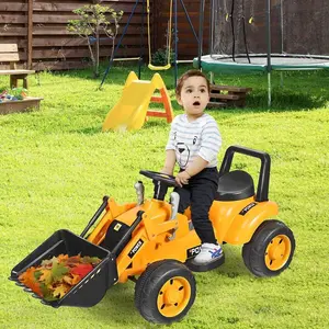 [Costway]- 6V Battery Powered Kids Ride On Excavator-Springtok