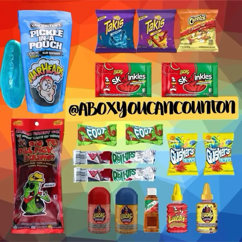 Blue Raz and Chamoy Pickle Kit Includes 18 Items Assorted Candy