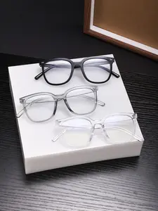 Men's Square Transparent Glasses, Vintage Trendy Frame, Lightweight Eyewear, Ideal for Work, Gaming, Daily Fashion, All Seasons, High Quality Eyeglasses