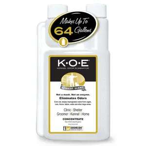 Odorcide K.O.E. Apricot Odor Eliminator 16 oz for Strong Odor for Cages, Runs & More – Home & Kennel w/Safe, Non-Enzymatic Formula