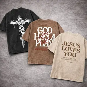 3 PACK God Has a Plan Tee – Vintage Acid Wash Christian Shirt, Oversized Unisex Faith-Based Graphic T-Shirt Jeremiah 29:11 Inspirational Streetwear