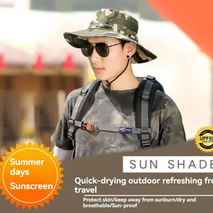 Outdoor Sun Hat Men Fishing Cap UV Protection Unisex Summer Fisherman Hat Large Brim Breathable Casual Travel Headwear