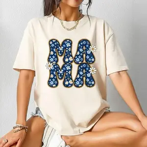 Floral Mama Shirt Retro Daisy Graphic Tee Cute Mom Gift Vintage Style Spring Summer Casual Outfit X