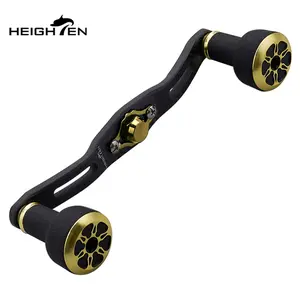 HEIGHTEN Carbon Fiber Power Handle 110mm 120mm with TPE Knob for Shimano Daiwa Abu Garcia Baitcasting Reels Replacement Handle