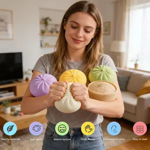 Stress Relief Toy, Soft Plush Decompression Ball, Portable Office Desk Accessory, Fun Relaxing Gift for Adults & Kids