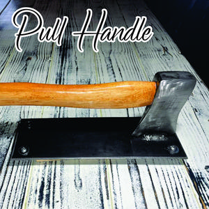 Hatchet door handle - Axe  Door pull with backside push plate long  door