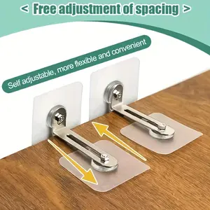 4pcs Adjustable No-Drill Safety Straps for TV Cabinets, Bookshelves, and Shoe Racks - Modern Style Design, Wall Mount, Multifunctional Hooks