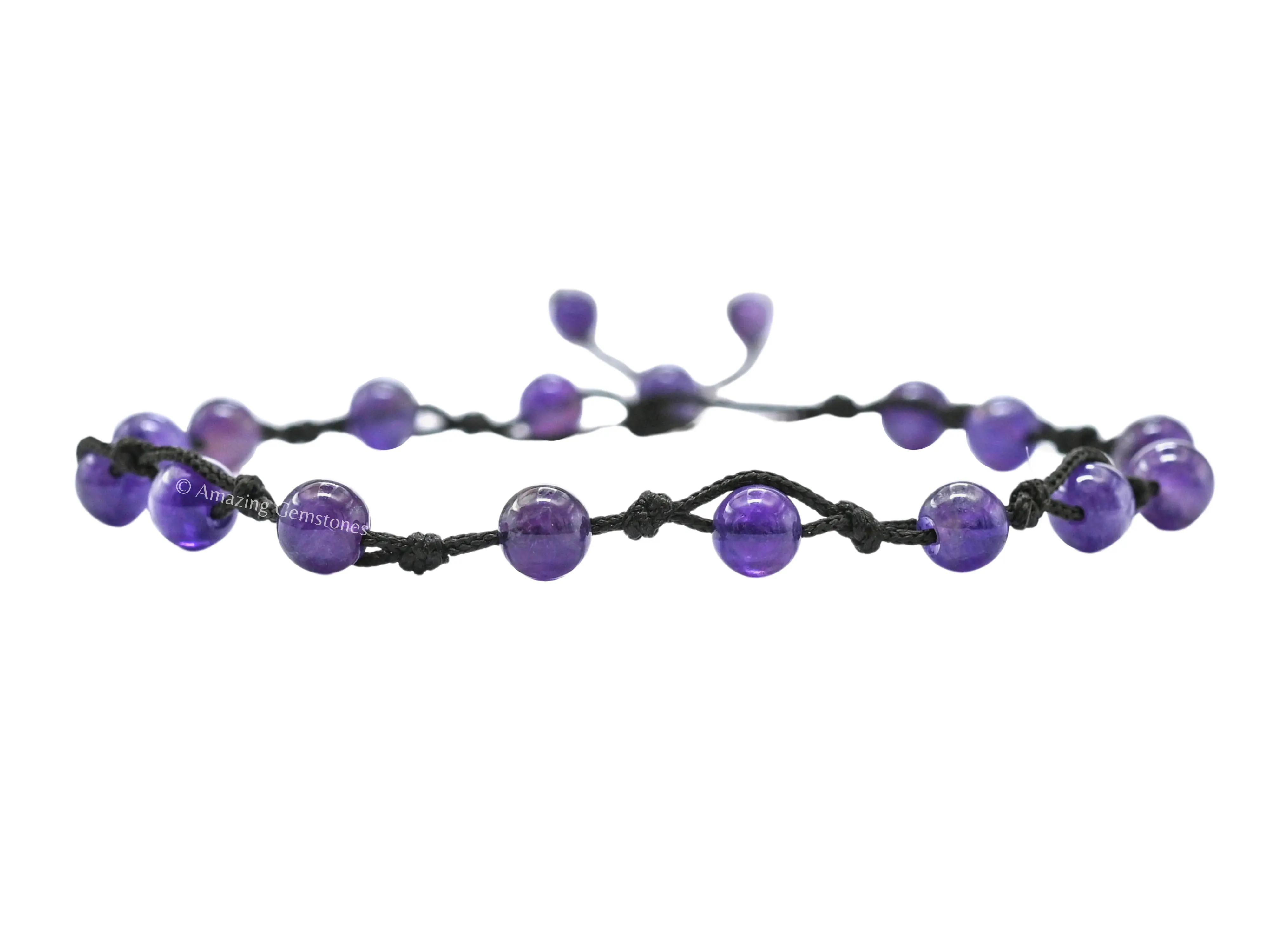 Anklet Ankle Bracelets for Women - Waterproof Beaded Healing Crystal Anklets, Plus Size Chakra Gemstone Bead Anklet (Knotted)