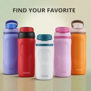 NOOVA Water Bottle with Straw Lid, Leak-Resistant Reusable Bottle, Easy-Sip Everyday Hydration Cup for School, Gym, Work & Travel