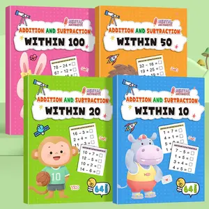 Preschool Math Workbook Set: 0-100 Addition and Subtraction Worksheets for Kindergarten to First Grade Transition - 4-Pack (within 10/20/50/100), 64 Pages Each, Kids Math Workbooks