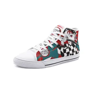Demon Slayer Unisex High-Top Canvas Sneakers - Casual Lace-Up Footwear, Men's Trainers