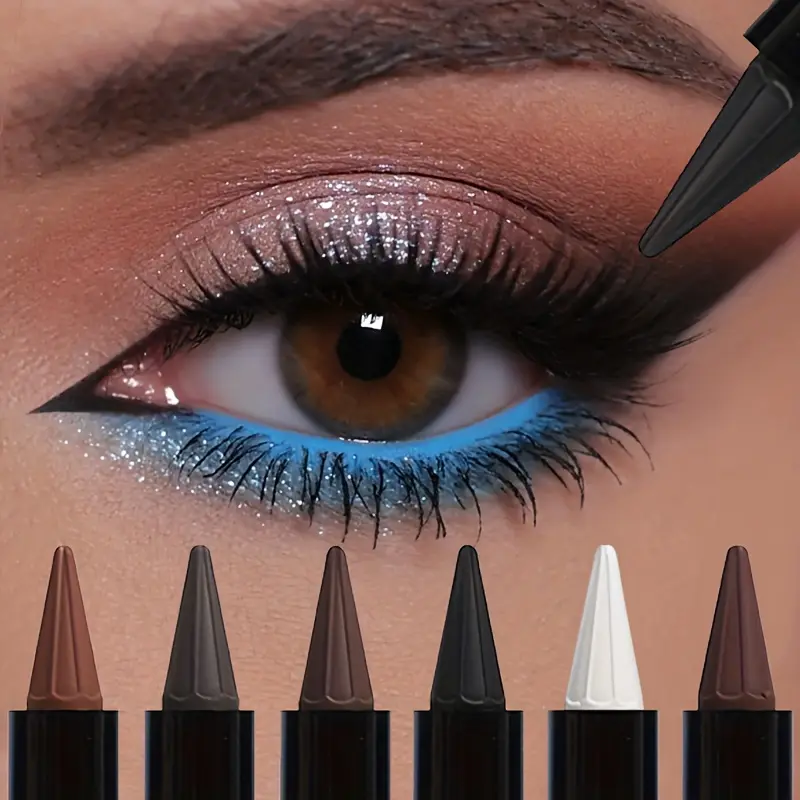 6Color Natural Eyeshadow Pencil Set Long Lasting Makeup Smooth Waterproof Smudgeproof Highlighter Blendable Glossy EyeShadow Stick Suitable For Beginners Cosmetic