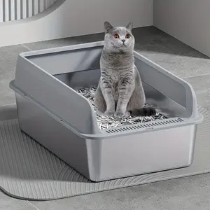 Extra Large Stainless Steel Cat Litter Box with Scoop – Leak-proof, Non-stick, Easy-to-clean Tray, Suitable for Large Cats