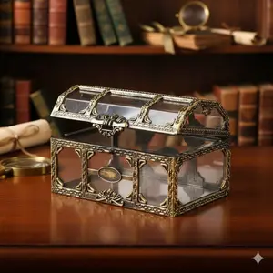 Clear Jewelry Organizer Box, Decorative Storage for Small Items, Multi-Layer Transparent Display Case with Dividers, Portable Home Decor Storage Box, Jewelry Storage Unit, Jewelry Boxes